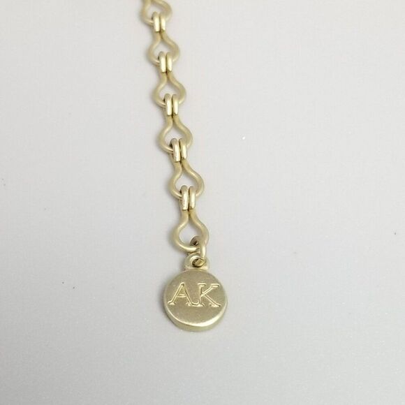 Vintage Anne Klein Gold Tone and Amber Rhinestone Adjustable Necklace, Estate - Picture 4 of 7